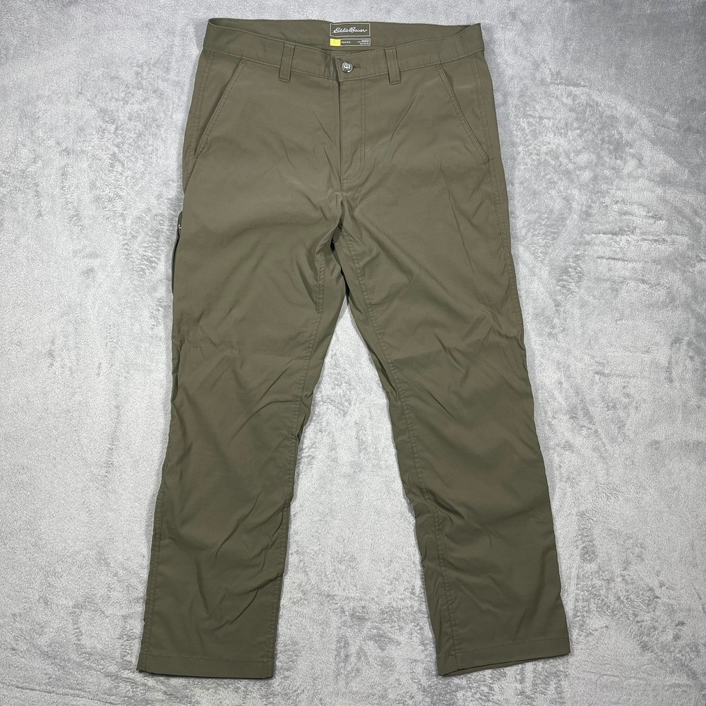 Eddie Bauer Travex Pants Mens 34(35)x32(31) Olive Green Hiking Technical Utility